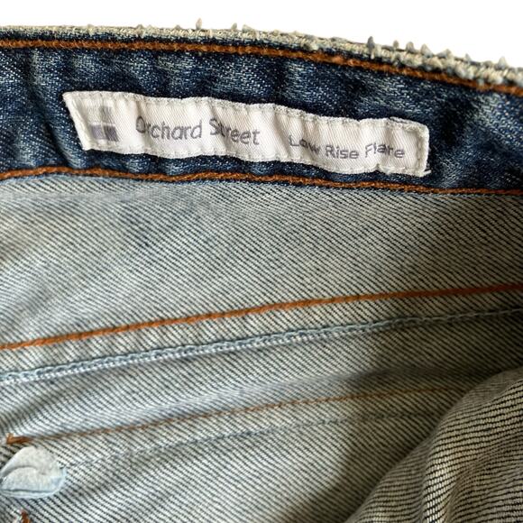 Salt Works Sz 28 Vtg Y2K Low Rise Flare Jeans Usa Made Vintage Wash Flap Pockets - Picture 10 of 16